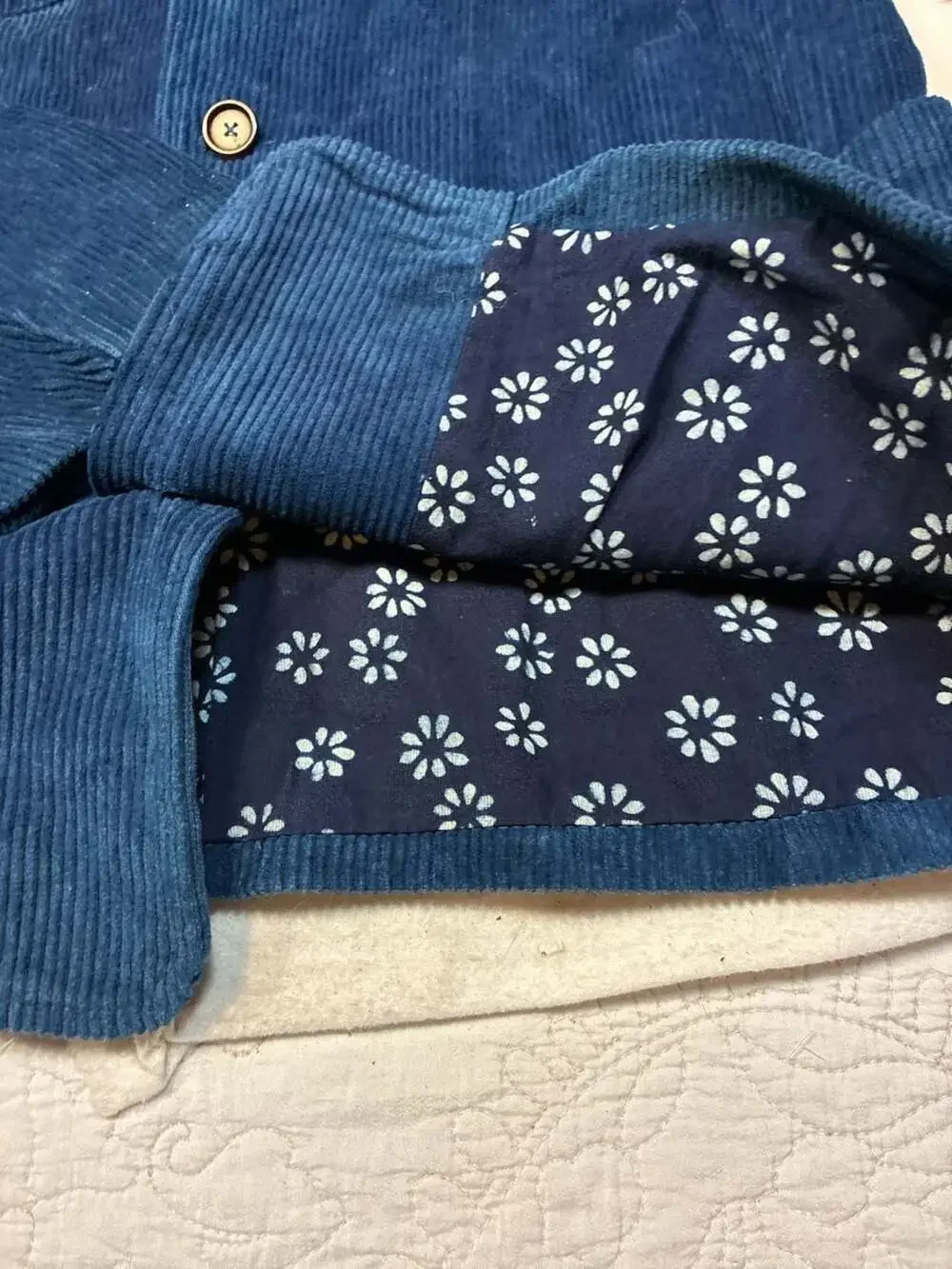 Badbowl Studio Authentic Handcrafted Indigo Corduroy Chore Jacket